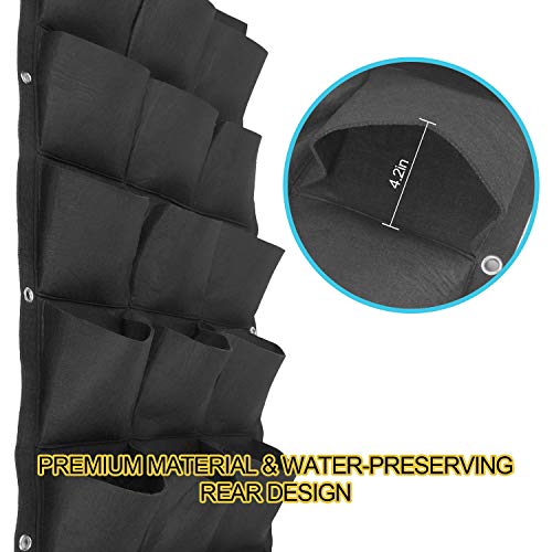 Zoenhou 2 Pack Total 36 Roomy Pockets Vertical Garden Planter, Wall-Hanging Flower Pot Bags, Felt Wall Mount Balcony Planter Pouch For Herbs, Succulent, Flowers And Vegetables #TOP2