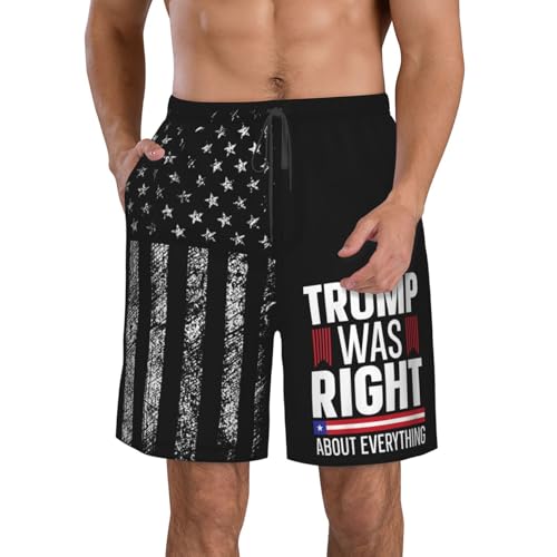 Tru-mp was Right About Everything Mens Swimming Trunks with Lining Swim Shorts Quick Dry Bathing Suit Boardshorts -