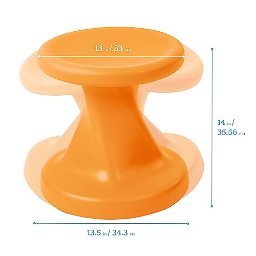 Image of ECR4Kids Twist Active Wobble Stool, 14in Seat Height, Classroom Furniture, Orange
