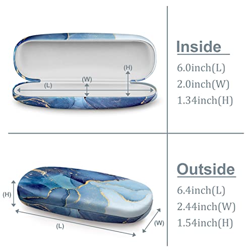 Fintie Hard Shell Eyeglasses Case, Portable Protective Glasses Cover Eyeglass Holder Box With Cleaning Cloth For Men Women, Ocean Marble #TOP2