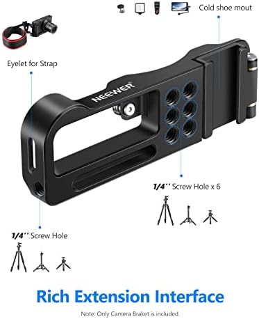 Neewer ZV-1 Camera Base Mount Bracket Compatible with Sony ZV-1 Camera, with Reversible Microphone/Light Cold shoe Extension Mount, Bottom 1/4" Tripod Mount, Vlog, YouTube, Live Stream Accessories