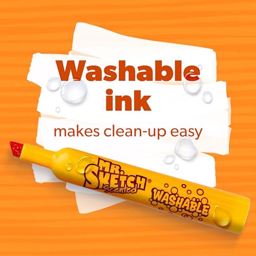 Image of Mr. Sketch Scented Washable Markers, Chisel Tip Marker, Assorted Colors, Fun for Kids, Coloring, Spark Creativity, Arts & Crafts, 2 Count (Pack of 108)