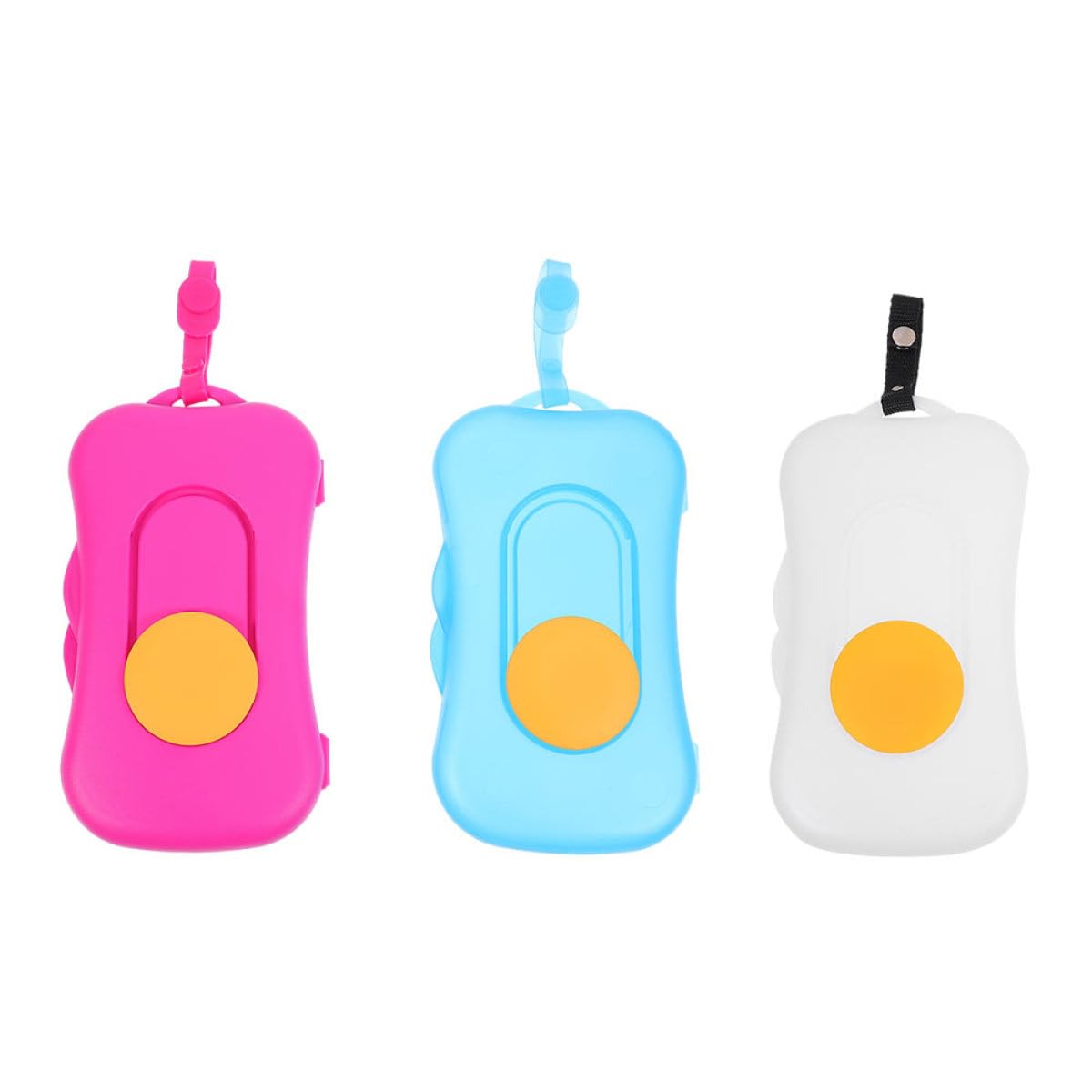 3pcs Wipes Holder Case Set for Infants with Silicone Button Dispenser, Portable Moisture-Sealed Plastic Tissue Storage Box for Travel and Outdoor Use Random Color