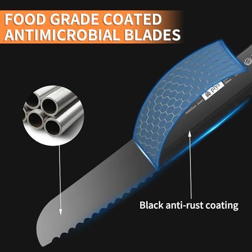 Plys 8-Inch Serrated Bread Knife – Premium Stainless Steel Blade with Rust-Resistant Coating, Non-Slip PP Ergonomic Handle, 14° Angle for Crusty Loaves, Baguettes, Sourdough & Hard Breads - Image 3