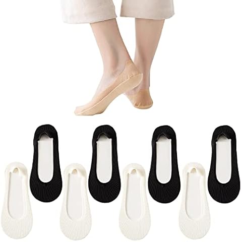 8 Pairs Women Invisible Non-Slip Socks Girls No Show Liner Socks Ice Silk Low Cut Socks Breathable for Loafers High heel Flats Cover