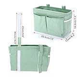 IGNPION Canvas Bettkasten Betttaschen Körbe Hängend Verstellbares Band Schlafsaal Bett Organizer Caddy Mehrzweck-Hängetasche (Grün)