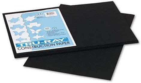 Pacon : Tru-Ray Construction Paper, 100% Sulphite, 12 x 18, Black, 50 Sheets -:- Sold as 2 Packs of - 50 - / - Total of 100 Each