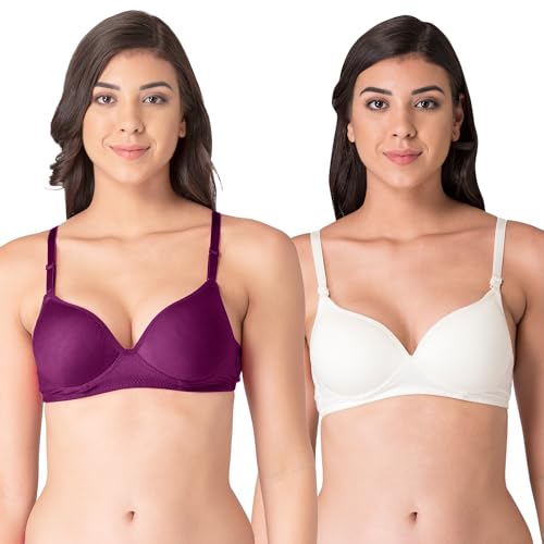 Image of Komli - Heavily Padded Push-Up Bra - Cotton Rich - Balconette - 3 /4th Coverage, Seamless, Wireless, Multiway Straps - T-Shirt Bra