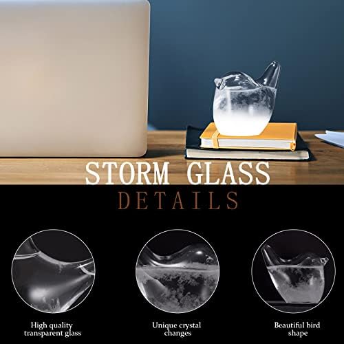 SUNJULY Storm Glass Weather Forecaster, Weather Station Liquid Barometer Weather Predictor for Office Desktop Home Decorative Weather Glass