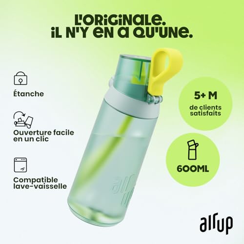 AIR UP® water bottle Click Turtle Green original starter set with pods in 5 flavors | 600ml drinking bottle with sugar-free flavoring | dishwasher-safe, BPA-free