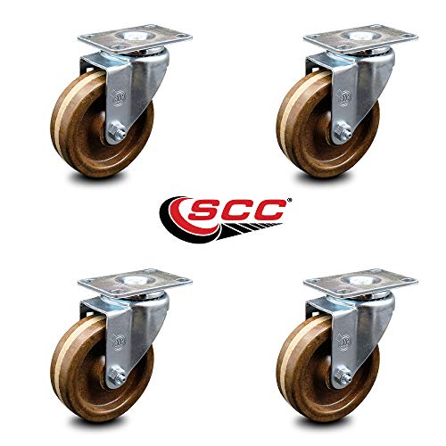 Service Caster SCC-20S414-PHRHT-4 High Temperature Phenolic Swivel Top Plate Caster Set Of 4 thumb #1