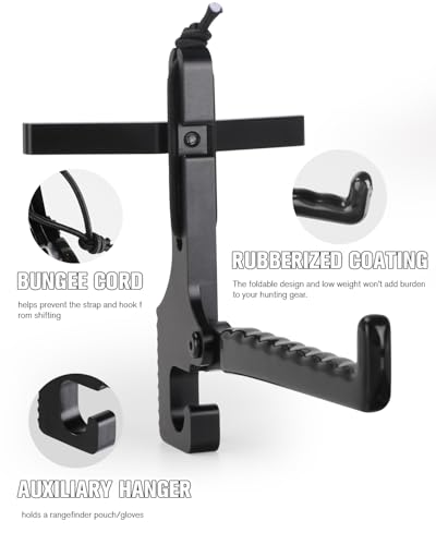 image for LANGZIHT Treestand Bow Hanger with Strap - Saddle Hunting Bow Hanger -