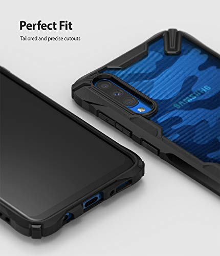 Image of Ringke Fusion-X Compatible with Samsung Galaxy A30s / A50 / A50s Case Back Cover Camo Hard PC Back TPU Bumper Impact Resistant Protection Samsung A30s / A50 / A50s Back Cover - Camo Black