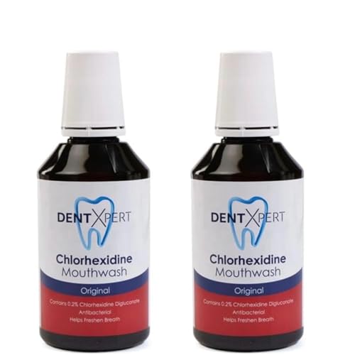 Image of Chlorhexidine Antiseptic Mouthwash 0.2% Chlorhexidine Digluconate, Original Flavour, 300 ml (Pack of 2) – Alcohol-Containing Dental Rinse for Gum Health, Plaque Control & Oral Hygiene Support