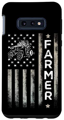 Galaxy S10e Flag phone case With Tractor Patriotic Farmer Case