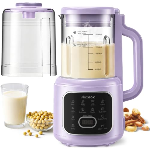 Ariceck N4 Professioneller Nussmilchbereiter mit Selbstreinigungsfunktion Ideal für Mandelmilch Sojamilch und Smoothies 800-W-Hochleistungsmotor Inklusive Rezeptbuch BPA-freier Pflanzenmilchb