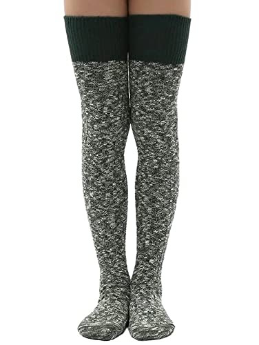 Image of Women's Thigh High Knitted Winter Boot Socks Vintage Extra Long Leg Warmer Over Knee High Stockings