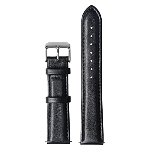 Bande de montre en cuir noir 22 mm idéale pour le quotidien et le bureau