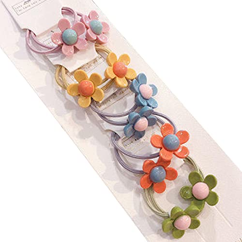 10 Pcs Cute Small Hair Ties Elastic Colorful Rubber Bands For Hair Ponytail Holders Flower Hair Accessories For Baby Girls Teens Toddlers #TOP1