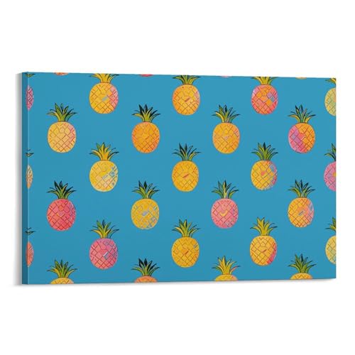 Toile de peinture décorative premium avec affiche esthétique d'ananas de salon