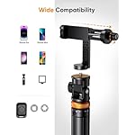 EUCOS 62" Phone Tripod, Tripod for iPhone & Selfie Stick with Remote, Extendable Cell Phone Stand & Ultimate Phone Holder, Solidest Phone Stand Compatible with iPhone/Android - Image 4