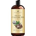 Handcraft Blends Organic Castor Oil 16 Fl Oz | 100% Pure and Natural | Premium Grade Carrier Oil | Hair, Eyelashes and Eyebrows | Hair and Body | Expeller-Pressed | Hexane-Free