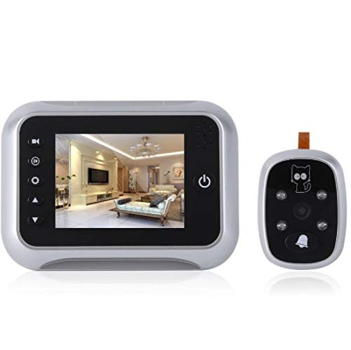 Visor De Timbre Con Pantalla Lcd A Color,Mirilla De Puerta Digital,Visor De Puerta,Grabación De Vídeo De Ojo De Puerta,Visión Nocturna De 120 Grados,3,5 Pulgadas