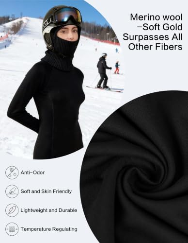 LEADHALO 100% Merino Wool Base Layer Set