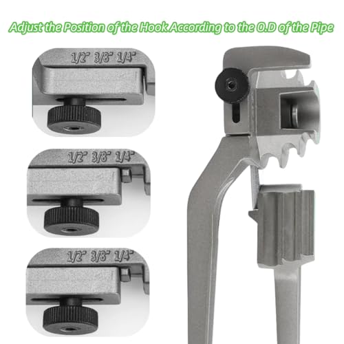 1/4", 3/8", 1/2" (6/10/12mm) O.D. Tubing Bender HVAC Tools, 3-in-1 Tube Bender 180°HVAC Pipe Bender Copper Aluminum Tubes Bending Tool for Air Conditioning Refrigeration Repairs - Image 5