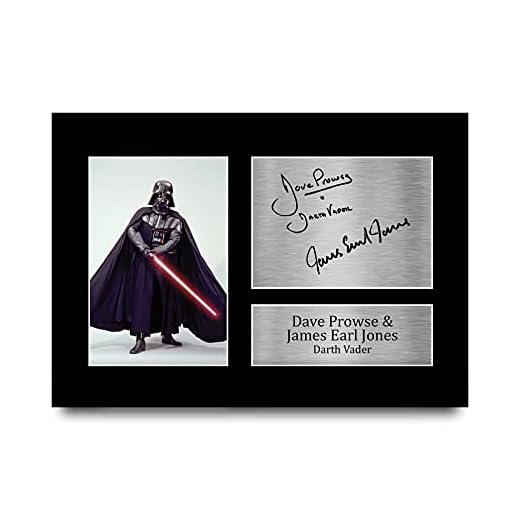 HWC Trading Dave Prowse & James Earl Jones signerade A4 tryckt autograf Star Wars Darth Vader tryck foto bildvisning
