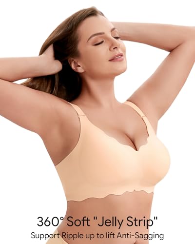 Image of Angelhood Seamless Jelly Bras for Women Wireless Push Up T-Shirt Bra Pack