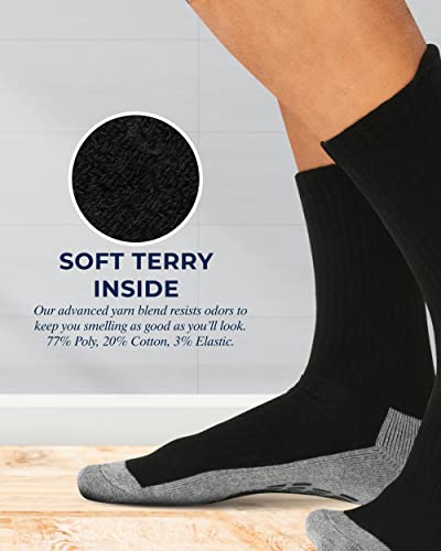 Pembrook 4 Pairs Crew Non Slip Socks - Gripper Socks For Men Women Husband Dad | Grip Socks Men | Non Slip Socks Men | Non Skid Socks For Men #TOP3