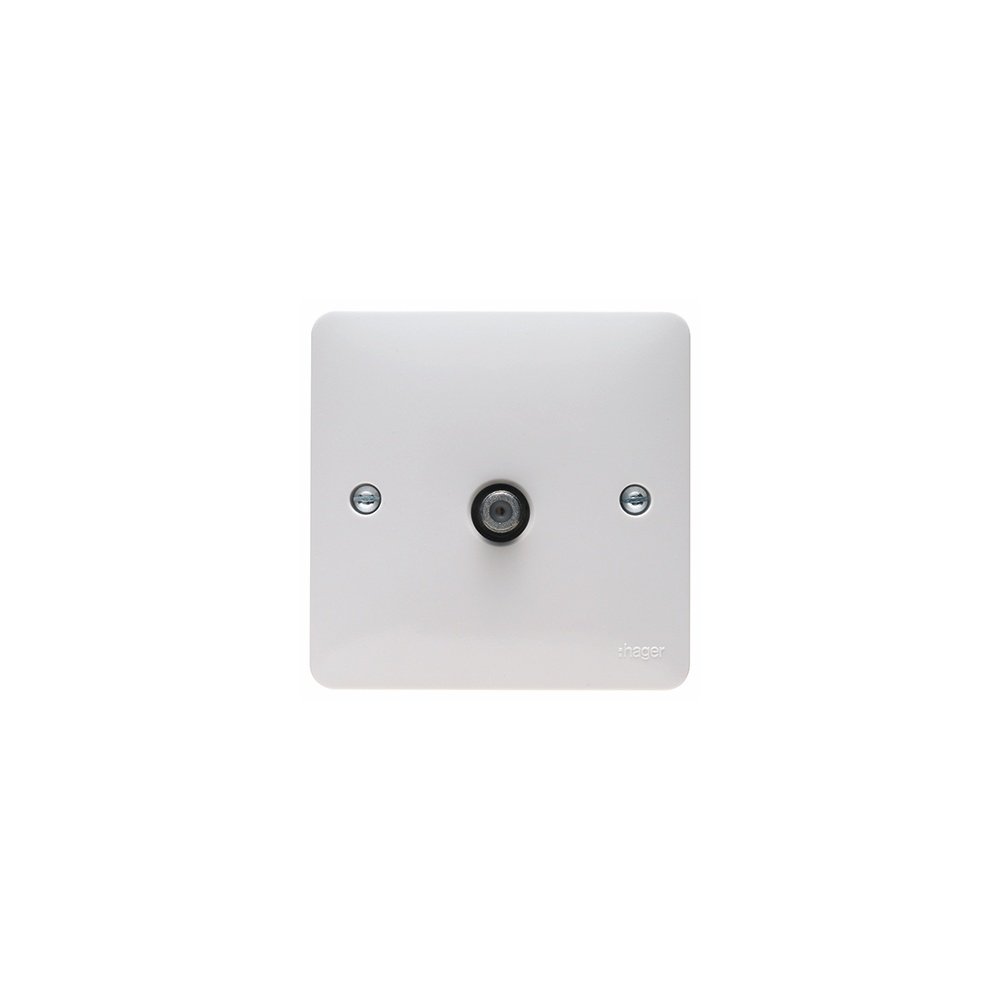 Hager Single Satellite Outlet Screened F Type