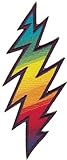 Grateful Dead Rainbow Lightning Bolt Patch - Iron On or Sew On 2-by-5.25 Inches