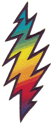 Grateful Dead Rainbow Lightning Bolt Patch - Iron On or Sew On 2-by-5.25 Inches by Peace Resource Project - Used condition - Image 2