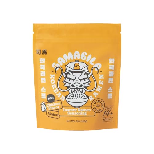 SAMABILA Chicken Instant Ramen Seasoning Powder - Gluten Free - Vegan - Mild - Premium Instant Noodle Soup Powder - 5 oz