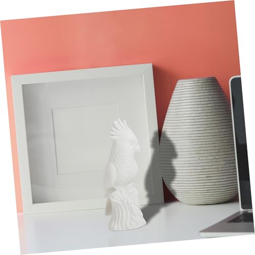 Perroquet en céramique blanc : statuette décorative tendance pour salon - 5