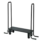 ガーデンマスター(Gardenmaster) 両取っ手付き アルミ1段踏み台 耐荷重80kg ステップ幅26.5cm ステップ高さ18cm バルコニー ベランダ デッキ 縁台 段差解消 介護 ダークブラウン YM-740DH