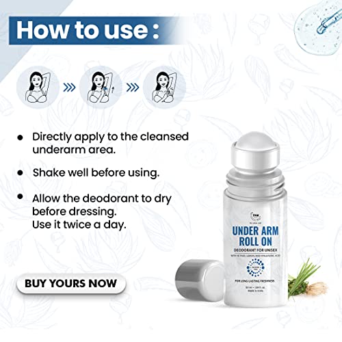 Image of The Natural Wash Underarm Roll-On Deodorant for Women & Men | With Lemon, Vetiver and Hyaluronic Acid | For Long-Lasting Freshness 50ml