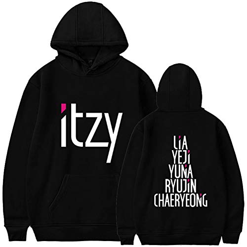 Kpop Itzy Same Hoodie Lia Yeji Yuna Ryujin Chaeryeong Sweater Jacket XS Black