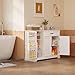 Gizoon Kitchen Coffee Bar Cabinet with Storage Kitchen Sideboard Buffet Cabinet with Drawers, Short Pantry with Door and Shelves for Bathroom and Living Room, White