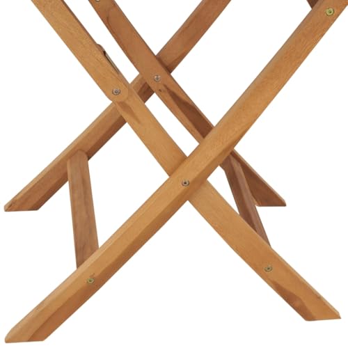Vidaxl Tavolo Pieghevole Per Esterno Rotondo Arredo Giardino Tavolinetto Tavolo Da Pranzo Arredamento Terrazzo Patio Massello Di Teak - 4