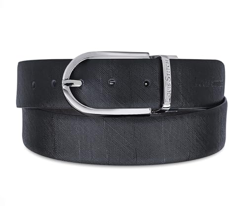 Image of LOUIS STITCH Men's Reversible Italian Leather belt for men 1.25 inch (35mm) Waist Strap Black Brown Belt (BEPLNJ)