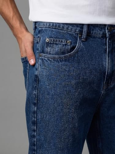 Image of Urbano Fashion Men's Relaxed Fit Washed Denim Jeans Non-Stretchable