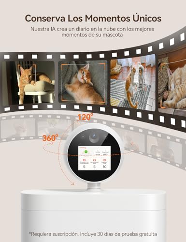 FEELNEEDY 5.5L Comedero Gato Automatico con Cámara 360°, Video 3MP HD con Visión Nocturna y Audio Bidireccional, 2.4G/5G Dispensador Comida Gatos/Perros, Pantalla IPS & App Control, Grabación de Video - imagen 2