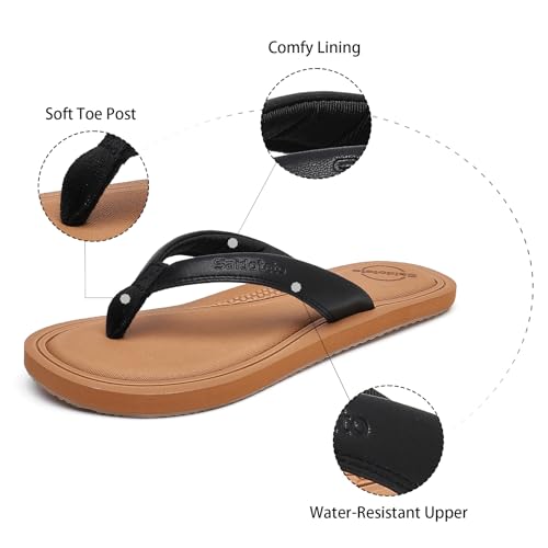 Saidoteto Women's Yoga Mat Flip Flops - Comfortable Lightweight Slip-On Sandals with Soft Thong Strap, Arch Support, and Quick-Drying, Water-Friendly Design for Summer & Beach2