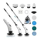 【Amazon.co.jp 限定】IYGLKD バスポリッシャー 電動お掃除ブラシ 8つの取り替えブラシ付き 90分間連続運転 大容量バッテリー IPX7防水 2つ回転モード 長さ伸縮可能 お風呂掃除 ブラシ USB C充電式 手持ち式 電動ブラシ トイレ掃除 電量表示 風呂 浴室 床 窓 壁 自動車 収納袋 日本語説明書付き