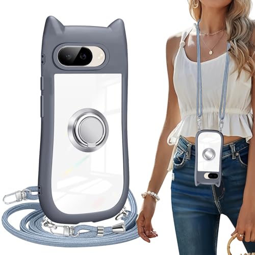 Denaisii Google Pixel 9a �Ή� �P�[�X �N���A �����O�t�� �B���X�^���h �L�� pixel 9a �J�o�[ �l�R�~�~ �l�b�N �V�����_�[ �s�N�Z��9a �P�[�X �w�ʃK���X ���킢�� ������� �X�^���h�t�� �X�g���b�v�z�[�� �l�R�݂� 
