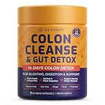 Colon Cleanse & Gut Detox – 14 Day Colon Cleanse Detox for Bloating, Digestion & Gut Support – Psyllium Husk, Aloe Vera, Ginger & Probiotics – 60 Vegan Capsules – 2 Full Colon Cleanse Cycles