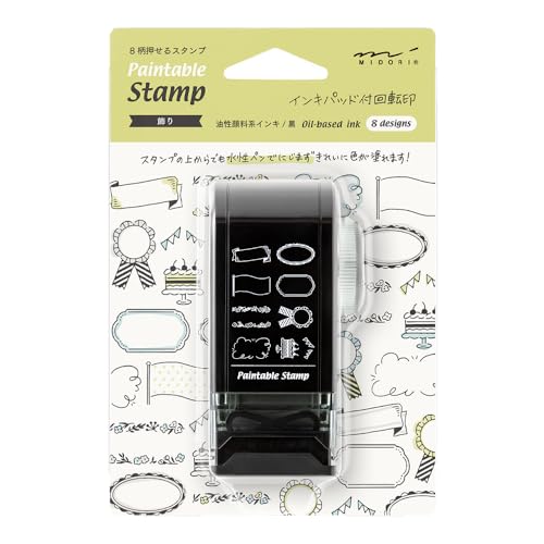 Tampon rotatif Midori 35587006 motif décoratif scrapbooking et carnet de notes